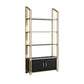 Glam Style Bookcase 12"W 79"H Open Back Bookshelf for Study Room Home Office Gold-Black Cabinets Clearhalo 'Bookcases' 'furn' 'furn_bookcases' 'Furniture' 'furniture_bookcases' 'kitchen' 'kitchen_bookcases' 'Living Room Furniture' 'Office Furniture' 4749917