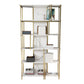 11.81"W 78.74"H Bookcase Glam Style Open Back Bookshelf for Study Room Home Office White-Gold Clearhalo 'Bookcases' 'furn' 'furn_bookcases' 'Furniture' 'furniture_bookcases' 'kitchen' 'kitchen_bookcases' 'Living Room Furniture' 'Office Furniture' 4749932