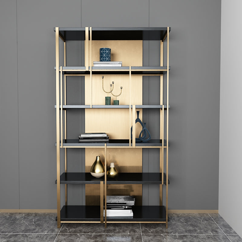 11.81"W 78.74"H Bookcase Glam Style Open Back Bookshelf for Study Room Home Office Clearhalo 'Bookcases' 'furn' 'furn_bookcases' 'Furniture' 'furniture_bookcases' 'kitchen' 'kitchen_bookcases' 'Living Room Furniture' 'Office Furniture' 4749935
