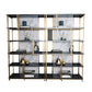 11.81"W 78.74"H Bookcase Glam Style Open Back Bookshelf for Study Room Home Office White-Gray Clearhalo 'Bookcases' 'furn' 'furn_bookcases' 'Furniture' 'furniture_bookcases' 'kitchen' 'kitchen_bookcases' 'Living Room Furniture' 'Office Furniture' 4749936