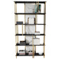 11.81"W 78.74"H Bookcase Glam Style Open Back Bookshelf for Study Room Home Office Black White Clearhalo 'Bookcases' 'furn' 'furn_bookcases' 'Furniture' 'furniture_bookcases' 'kitchen' 'kitchen_bookcases' 'Living Room Furniture' 'Office Furniture' 4749939