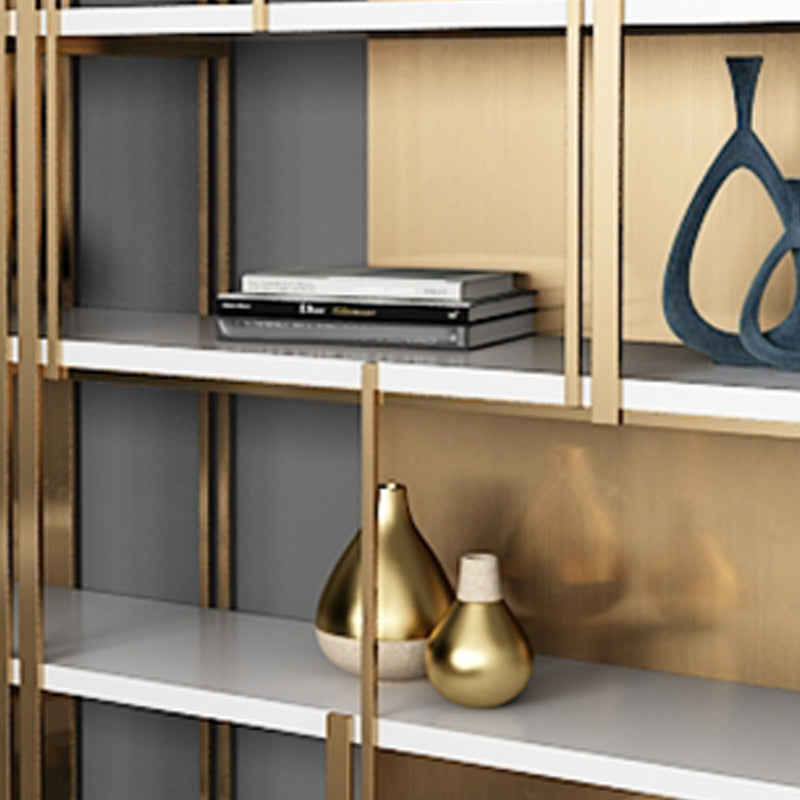 11.81"W 78.74"H Bookcase Glam Style Open Back Bookshelf for Study Room Home Office Clearhalo 'Bookcases' 'furn' 'furn_bookcases' 'Furniture' 'furniture_bookcases' 'kitchen' 'kitchen_bookcases' 'Living Room Furniture' 'Office Furniture' 4749942