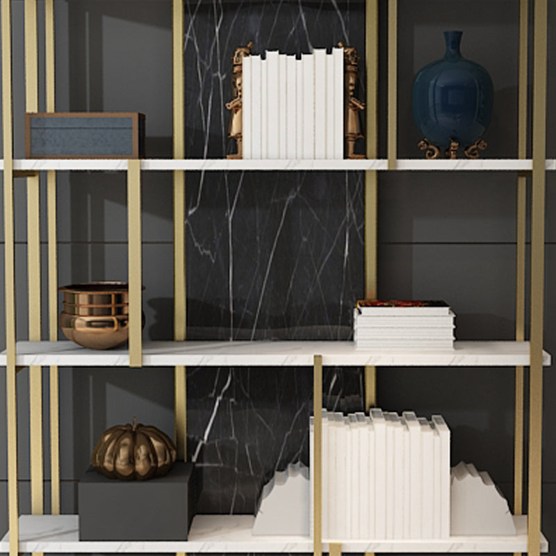 11.81"W 78.74"H Bookcase Glam Style Open Back Bookshelf for Study Room Home Office Clearhalo 'Bookcases' 'furn' 'furn_bookcases' 'Furniture' 'furniture_bookcases' 'kitchen' 'kitchen_bookcases' 'Living Room Furniture' 'Office Furniture' 4749943