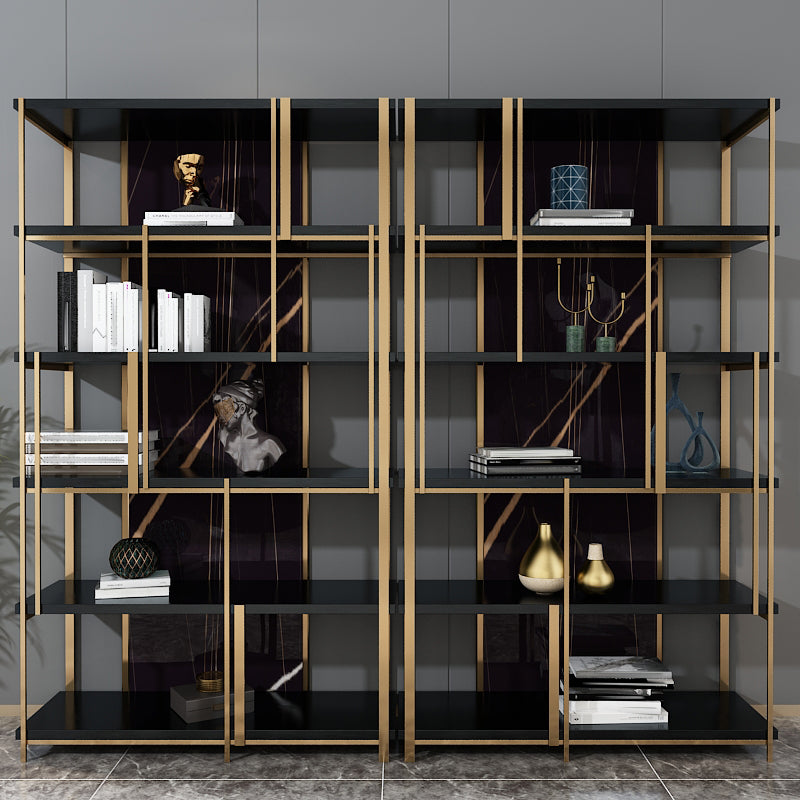 11.81"W 78.74"H Bookcase Glam Style Open Back Bookshelf for Study Room Home Office Clearhalo 'Bookcases' 'furn' 'furn_bookcases' 'Furniture' 'furniture_bookcases' 'kitchen' 'kitchen_bookcases' 'Living Room Furniture' 'Office Furniture' 4749944