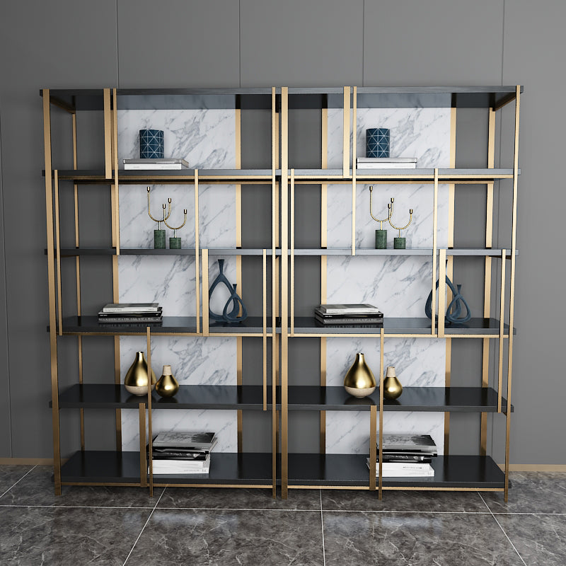 11.81"W 78.74"H Bookcase Glam Style Open Back Bookshelf for Study Room Home Office Clearhalo 'Bookcases' 'furn' 'furn_bookcases' 'Furniture' 'furniture_bookcases' 'kitchen' 'kitchen_bookcases' 'Living Room Furniture' 'Office Furniture' 4749945