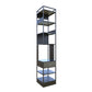 Iron Industrial Corner Bookshelf Open Vertical Bookshelf with Drawer 13.8"L x 13.8"W x 70.9"H Black Clearhalo 'Bookcases' 'furn' 'furn_bookcases' 'Furniture' 'furniture_bookcases' 'kitchen' 'kitchen_bookcases' 'Living Room Furniture' 'Office Furniture' 4749954