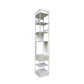 Iron Industrial Corner Bookshelf Open Vertical Bookshelf with Drawer 11.8"L x 11.8"W x 70.9"H White Clearhalo 'Bookcases' 'furn' 'furn_bookcases' 'Furniture' 'furniture_bookcases' 'kitchen' 'kitchen_bookcases' 'Living Room Furniture' 'Office Furniture' 4749957
