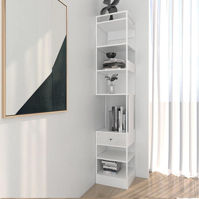 Iron Industrial Corner Bookshelf Open Vertical Bookshelf with Drawer Clearhalo 'Bookcases' 'furn' 'furn_bookcases' 'Furniture' 'furniture_bookcases' 'kitchen' 'kitchen_bookcases' 'Living Room Furniture' 'Office Furniture' 4749958