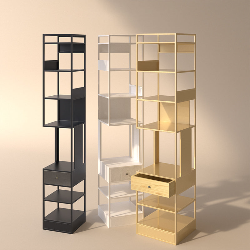 Iron Industrial Corner Bookshelf Open Vertical Bookshelf with Drawer Clearhalo 'Bookcases' 'furn' 'furn_bookcases' 'Furniture' 'furniture_bookcases' 'kitchen' 'kitchen_bookcases' 'Living Room Furniture' 'Office Furniture' 4749960