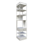 Iron Industrial Corner Bookshelf Open Vertical Bookshelf with Drawer 16"L x 16"W x 71"H White Clearhalo 'Bookcases' 'furn' 'furn_bookcases' 'Furniture' 'furniture_bookcases' 'kitchen' 'kitchen_bookcases' 'Living Room Furniture' 'Office Furniture' 4749961
