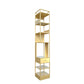 Iron Industrial Corner Bookshelf Open Vertical Bookshelf with Drawer 11.8"L x 11.8"W x 70.9"H Gold Clearhalo 'Bookcases' 'furn' 'furn_bookcases' 'Furniture' 'furniture_bookcases' 'kitchen' 'kitchen_bookcases' 'Living Room Furniture' 'Office Furniture' 4749964