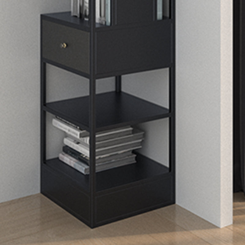 Iron Industrial Corner Bookshelf Open Vertical Bookshelf with Drawer Clearhalo 'Bookcases' 'furn' 'furn_bookcases' 'Furniture' 'furniture_bookcases' 'kitchen' 'kitchen_bookcases' 'Living Room Furniture' 'Office Furniture' 4749968