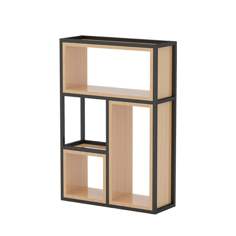 Industrial Open Etagere Bookshelf Iron Frame Solid Wood Shelf Bookshelf 31.5"L x 9.8"W x 47.2"H Clearhalo 'Bookcases' 'furn' 'furn_bookcases' 'Furniture' 'furniture_bookcases' 'kitchen' 'kitchen_bookcases' 'Living Room Furniture' 'Office Furniture' 4749975