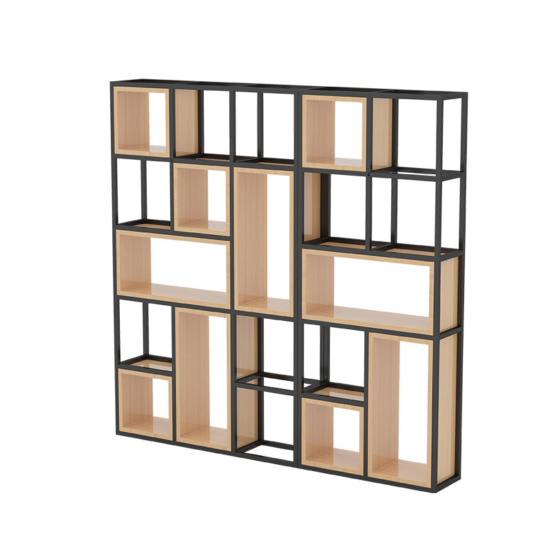 Industrial Open Etagere Bookshelf Iron Frame Solid Wood Shelf Bookshelf 78.7"L x 9.8"W x 78.7"H Clearhalo 'Bookcases' 'furn' 'furn_bookcases' 'Furniture' 'furniture_bookcases' 'kitchen' 'kitchen_bookcases' 'Living Room Furniture' 'Office Furniture' 4749982