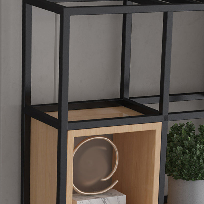 Industrial Open Etagere Bookshelf Iron Frame Solid Wood Shelf Bookshelf Clearhalo 'Bookcases' 'furn' 'furn_bookcases' 'Furniture' 'furniture_bookcases' 'kitchen' 'kitchen_bookcases' 'Living Room Furniture' 'Office Furniture' 4749984