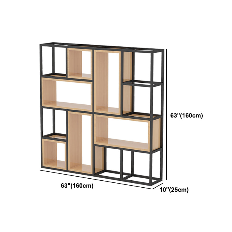 Industrial Open Etagere Bookshelf Iron Frame Solid Wood Shelf Bookshelf Clearhalo 'Bookcases' 'furn' 'furn_bookcases' 'Furniture' 'furniture_bookcases' 'kitchen' 'kitchen_bookcases' 'Living Room Furniture' 'Office Furniture' 4750000