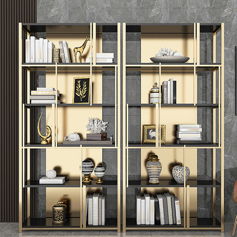 11.81"W 78.74"H Bookshelf Glam Style Open Back Bookcase for Study Room Home Office Clearhalo 'Bookcases' 'furn' 'furn_bookcases' 'Furniture' 'furniture_bookcases' 'kitchen' 'kitchen_bookcases' 'Living Room Furniture' 'Office Furniture' 4750004
