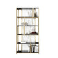 11.81"W 78.74"H Bookshelf Glam Style Open Back Bookcase for Study Room Home Office Gold Clearhalo 'Bookcases' 'furn' 'furn_bookcases' 'Furniture' 'furniture_bookcases' 'kitchen' 'kitchen_bookcases' 'Living Room Furniture' 'Office Furniture' 4750006