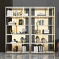 11.81"W 78.74"H Bookshelf Glam Style Open Back Bookcase for Study Room Home Office Clearhalo 'Bookcases' 'furn' 'furn_bookcases' 'Furniture' 'furniture_bookcases' 'kitchen' 'kitchen_bookcases' 'Living Room Furniture' 'Office Furniture' 4750007