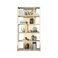11.81"W 78.74"H Bookshelf Glam Style Open Back Bookcase for Study Room Home Office White-Gold Clearhalo 'Bookcases' 'furn' 'furn_bookcases' 'Furniture' 'furniture_bookcases' 'kitchen' 'kitchen_bookcases' 'Living Room Furniture' 'Office Furniture' 4750010