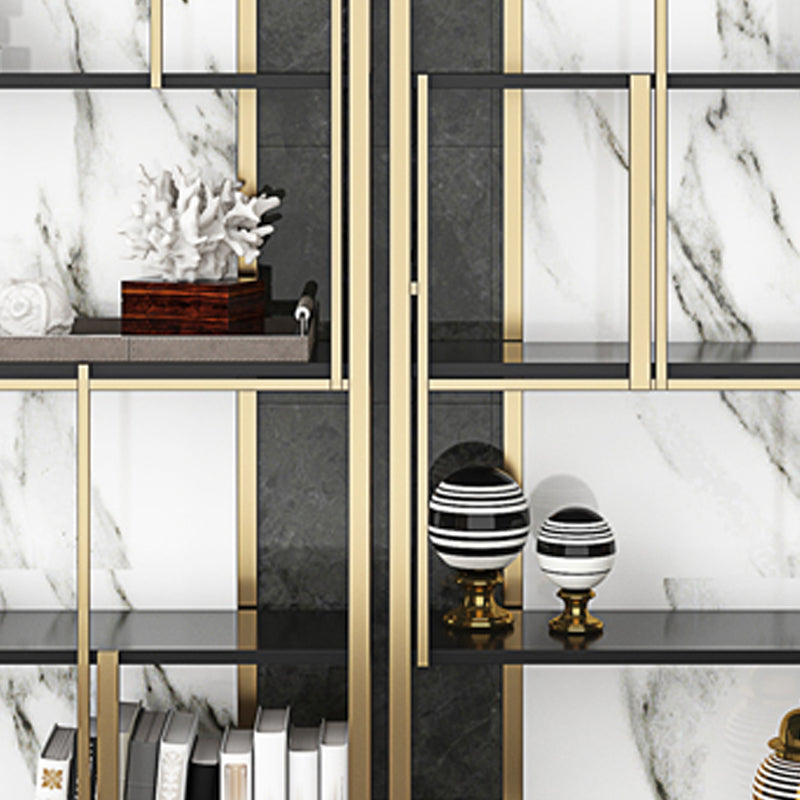 11.81"W 78.74"H Bookshelf Glam Style Open Back Bookcase for Study Room Home Office Clearhalo 'Bookcases' 'furn' 'furn_bookcases' 'Furniture' 'furniture_bookcases' 'kitchen' 'kitchen_bookcases' 'Living Room Furniture' 'Office Furniture' 4750013