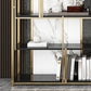 11.81"W 78.74"H Bookshelf Glam Style Open Back Bookcase for Study Room Home Office Clearhalo 'Bookcases' 'furn' 'furn_bookcases' 'Furniture' 'furniture_bookcases' 'kitchen' 'kitchen_bookcases' 'Living Room Furniture' 'Office Furniture' 4750014