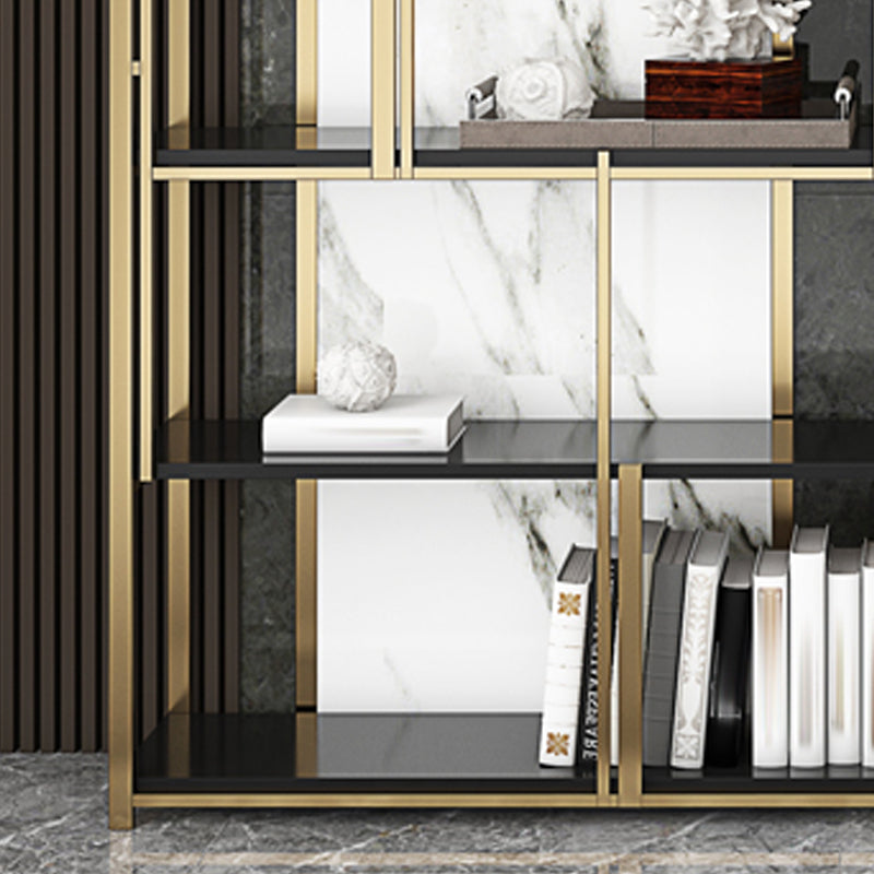 11.81"W 78.74"H Bookshelf Glam Style Open Back Bookcase for Study Room Home Office Clearhalo 'Bookcases' 'furn' 'furn_bookcases' 'Furniture' 'furniture_bookcases' 'kitchen' 'kitchen_bookcases' 'Living Room Furniture' 'Office Furniture' 4750014