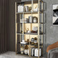 11.81"W 78.74"H Bookshelf Glam Style Open Back Bookcase for Study Room Home Office Clearhalo 'Bookcases' 'furn' 'furn_bookcases' 'Furniture' 'furniture_bookcases' 'kitchen' 'kitchen_bookcases' 'Living Room Furniture' 'Office Furniture' 4750015