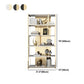11.81"W 78.74"H Bookshelf Glam Style Open Back Bookcase for Study Room Home Office Clearhalo 'Bookcases' 'furn' 'furn_bookcases' 'Furniture' 'furniture_bookcases' 'kitchen' 'kitchen_bookcases' 'Living Room Furniture' 'Office Furniture' 4750017