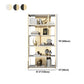 11.81"W 78.74"H Bookshelf Glam Style Open Back Bookcase for Study Room Home Office Clearhalo 'Bookcases' 'furn' 'furn_bookcases' 'Furniture' 'furniture_bookcases' 'kitchen' 'kitchen_bookcases' 'Living Room Furniture' 'Office Furniture' 4750020