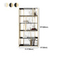 11.81"W 78.74"H Bookshelf Glam Style Open Back Bookcase for Study Room Home Office Clearhalo 'Bookcases' 'furn' 'furn_bookcases' 'Furniture' 'furniture_bookcases' 'kitchen' 'kitchen_bookcases' 'Living Room Furniture' 'Office Furniture' 4750021