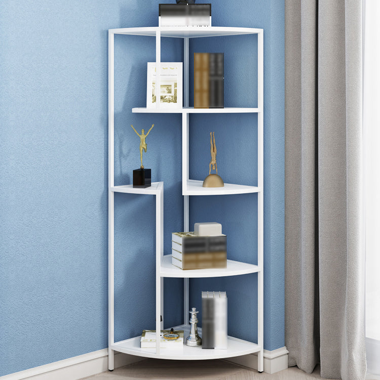 Industrial Metal Corner Bookshelf Open Vertical Bookshelf for Living Room White Clearhalo 'Bookcases' 'furn' 'furn_bookcases' 'Furniture' 'furniture_bookcases' 'kitchen' 'kitchen_bookcases' 'Living Room Furniture' 'Office Furniture' 4750025