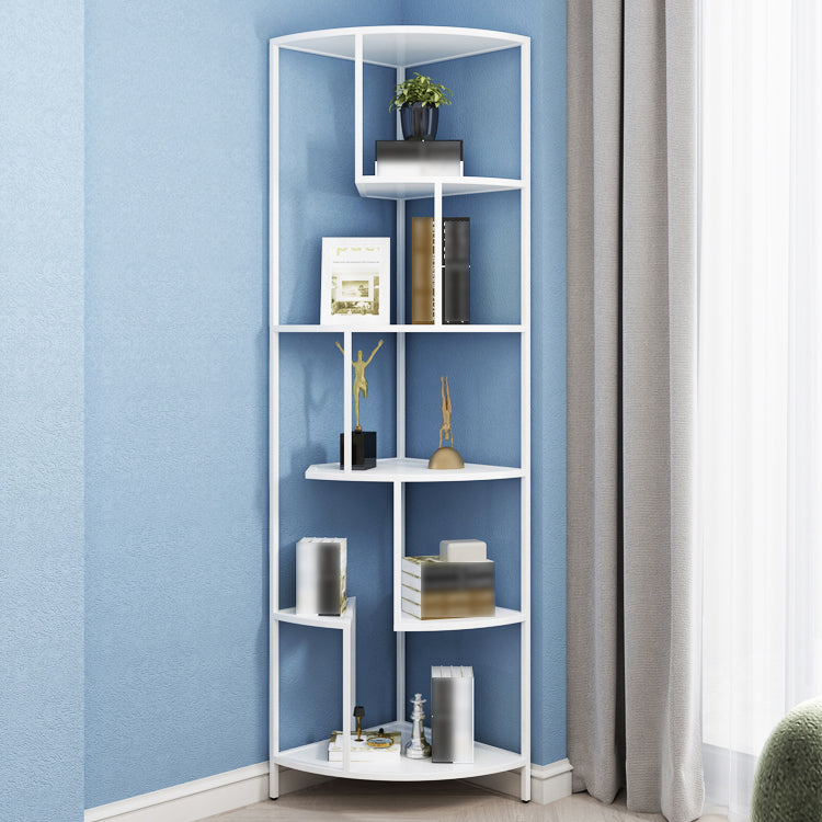 Industrial Metal Corner Bookshelf Open Vertical Bookshelf for Living Room White Clearhalo 'Bookcases' 'furn' 'furn_bookcases' 'Furniture' 'furniture_bookcases' 'kitchen' 'kitchen_bookcases' 'Living Room Furniture' 'Office Furniture' 4750027