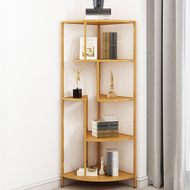 Industrial Metal Corner Bookshelf Open Vertical Bookshelf for Living Room Bronze Clearhalo 'Bookcases' 'furn' 'furn_bookcases' 'Furniture' 'furniture_bookcases' 'kitchen' 'kitchen_bookcases' 'Living Room Furniture' 'Office Furniture' 4750031
