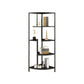 Industrial Metal Corner Bookshelf Open Vertical Bookshelf for Living Room 17.7"L x 17.7"W x 50.4"H Black Clearhalo 'Bookcases' 'furn' 'furn_bookcases' 'Furniture' 'furniture_bookcases' 'kitchen' 'kitchen_bookcases' 'Living Room Furniture' 'Office Furniture' 4750036