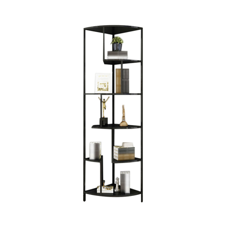 Industrial Metal Corner Bookshelf Open Vertical Bookshelf for Living Room Black Clearhalo 'Bookcases' 'furn' 'furn_bookcases' 'Furniture' 'furniture_bookcases' 'kitchen' 'kitchen_bookcases' 'Living Room Furniture' 'Office Furniture' 4750038