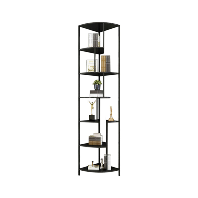 Industrial Metal Corner Bookshelf Open Vertical Bookshelf for Living Room Black Clearhalo 'Bookcases' 'furn' 'furn_bookcases' 'Furniture' 'furniture_bookcases' 'kitchen' 'kitchen_bookcases' 'Living Room Furniture' 'Office Furniture' 4750040