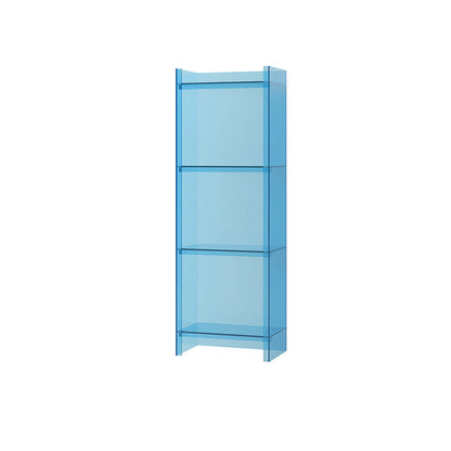 Scandinavian Acrylic Standard Bookshelf Closed Back Vertical Bookshelf 15.7"L x 9.8"W x 46.5"H Lake Blue Clearhalo 'Bookcases' 'furn' 'furn_bookcases' 'Furniture' 'furniture_bookcases' 'kitchen' 'kitchen_bookcases' 'Living Room Furniture' 'Office Furniture' 4750074