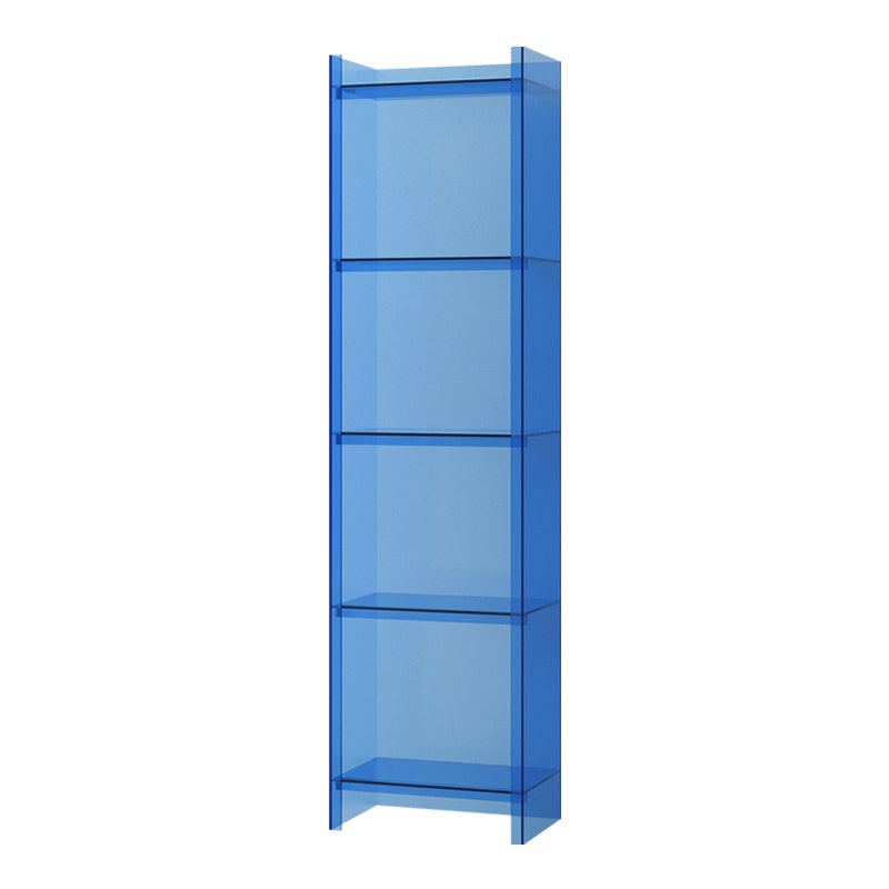Scandinavian Acrylic Standard Bookshelf Closed Back Vertical Bookshelf 15.7"L x 9.8"W x 59.8"H Lake Blue Clearhalo 'Bookcases' 'furn' 'furn_bookcases' 'Furniture' 'furniture_bookcases' 'kitchen' 'kitchen_bookcases' 'Living Room Furniture' 'Office Furniture' 4750081