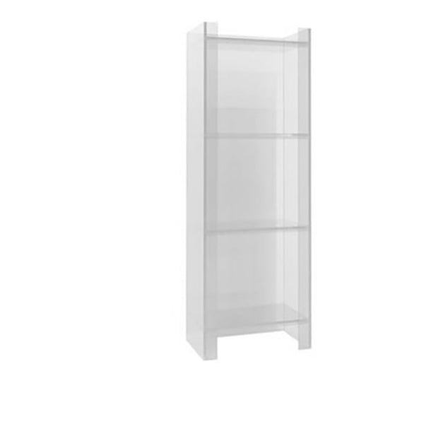 Scandinavian Acrylic Standard Bookshelf Closed Back Vertical Bookshelf 15.7"L x 9.8"W x 46.5"H Clear Clearhalo 'Bookcases' 'furn' 'furn_bookcases' 'Furniture' 'furniture_bookcases' 'kitchen' 'kitchen_bookcases' 'Living Room Furniture' 'Office Furniture' 4750084