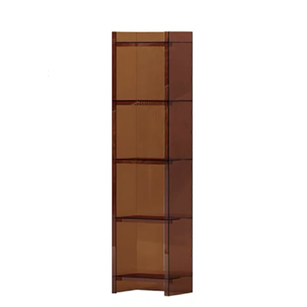 Scandinavian Acrylic Standard Bookshelf Closed Back Vertical Bookshelf 15.7"L x 9.8"W x 59.8"H Tan Clearhalo 'Bookcases' 'furn' 'furn_bookcases' 'Furniture' 'furniture_bookcases' 'kitchen' 'kitchen_bookcases' 'Living Room Furniture' 'Office Furniture' 4750087