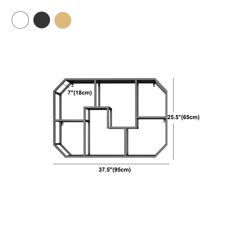 Industrial Wall Mounted Bookshelf Iron Closed Back Bookshelf for Home Clearhalo 'Bookcases' 'furn' 'furn_bookcases' 'Furniture' 'furniture_bookcases' 'kitchen' 'kitchen_bookcases' 'Living Room Furniture' 'Office Furniture' 4750109