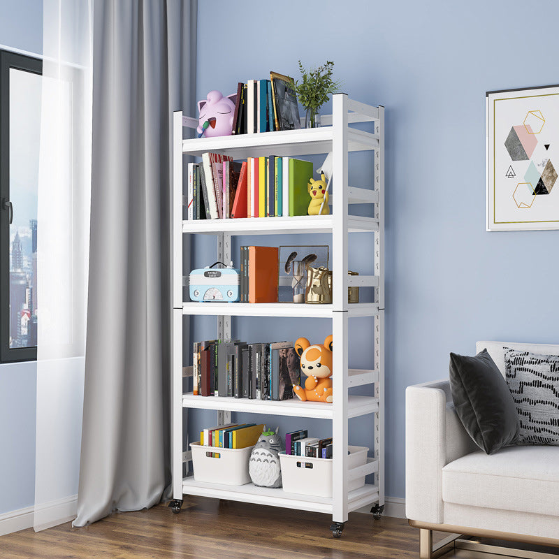 Scandinavian Style Bookcase Open Back Bookshelf for Home Office with Casters Clearhalo 'Bookcases' 'furn' 'furn_bookcases' 'Furniture' 'furniture_bookcases' 'kitchen' 'kitchen_bookcases' 'Living Room Furniture' 'Office Furniture' 4750114