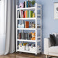Scandinavian Style Bookcase Open Back Bookshelf for Home Office with Casters White Clearhalo 'Bookcases' 'furn' 'furn_bookcases' 'Furniture' 'furniture_bookcases' 'kitchen' 'kitchen_bookcases' 'Living Room Furniture' 'Office Furniture' 4750115