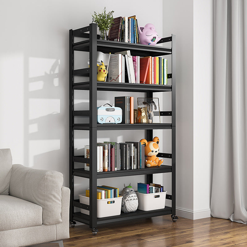 Scandinavian Style Bookcase Open Back Bookshelf for Home Office with Casters Clearhalo 'Bookcases' 'furn' 'furn_bookcases' 'Furniture' 'furniture_bookcases' 'kitchen' 'kitchen_bookcases' 'Living Room Furniture' 'Office Furniture' 4750119