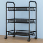 Industrial Steel Etagere Bookshelf Open Vertical Bookshelf with Caster Wheels 17.3"L x 10.2"W x 24.4"H Black Clearhalo 'Bookcases' 'furn' 'furn_bookcases' 'Furniture' 'furniture_bookcases' 'kitchen' 'kitchen_bookcases' 'Living Room Furniture' 'Office Furniture' 4750135