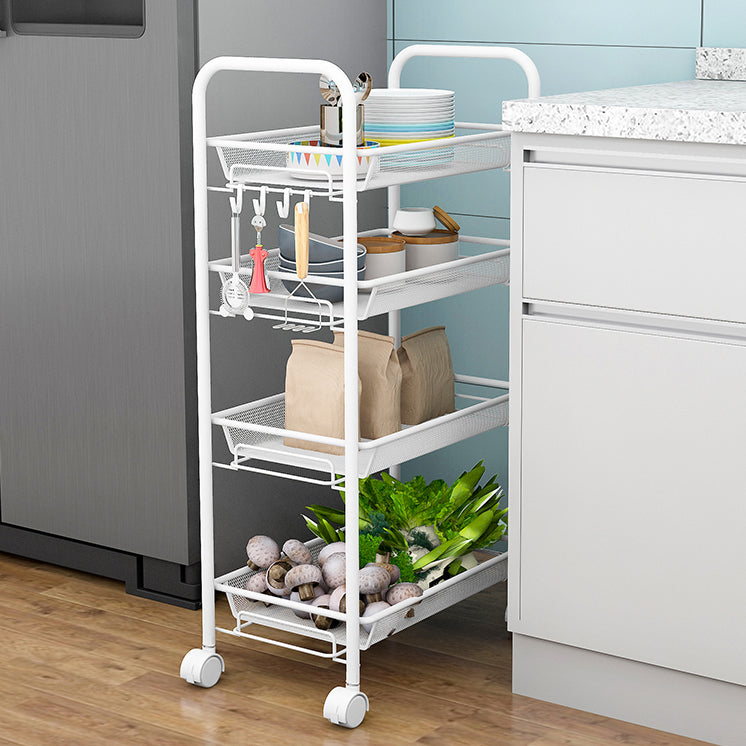 Industrial Steel Etagere Bookshelf Open Vertical Bookshelf with Caster Wheels Clearhalo 'Bookcases' 'furn' 'furn_bookcases' 'Furniture' 'furniture_bookcases' 'kitchen' 'kitchen_bookcases' 'Living Room Furniture' 'Office Furniture' 4750144