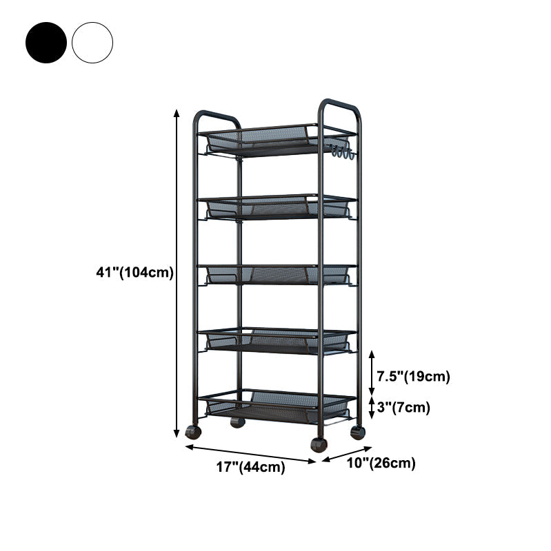 Industrial Steel Etagere Bookshelf Open Vertical Bookshelf with Caster Wheels Clearhalo 'Bookcases' 'furn' 'furn_bookcases' 'Furniture' 'furniture_bookcases' 'kitchen' 'kitchen_bookcases' 'Living Room Furniture' 'Office Furniture' 4750146