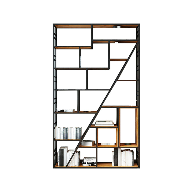 78.74"H Bookshelf Industrial Style Open Back Bookcase for Home Office 47.2"L x 9.8"W x 78.7"H Clearhalo 'Bookcases' 'furn' 'furn_bookcases' 'Furniture' 'furniture_bookcases' 'kitchen' 'kitchen_bookcases' 'Living Room Furniture' 'Office Furniture' 4750152