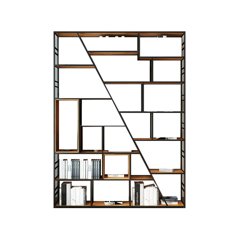 78.74"H Bookshelf Industrial Style Open Back Bookcase for Home Office 59.1"L x 9.8"W x 78.7"H Clearhalo 'Bookcases' 'furn' 'furn_bookcases' 'Furniture' 'furniture_bookcases' 'kitchen' 'kitchen_bookcases' 'Living Room Furniture' 'Office Furniture' 4750155